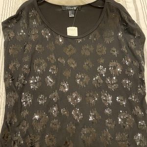 Leopard sequins tshirt